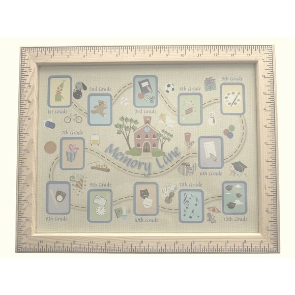 Other - Memory Lane School Year Frame Wooden Exterior Ruler 12 Pictures K-12 NEW